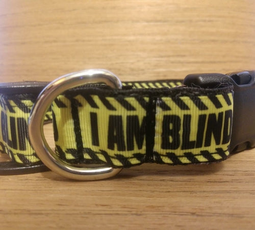 🦮 Collier et laisse pour chien aveugle - taille L, nylon résistant, message d’alerte intégré, aide à la navigation et à la sécurité