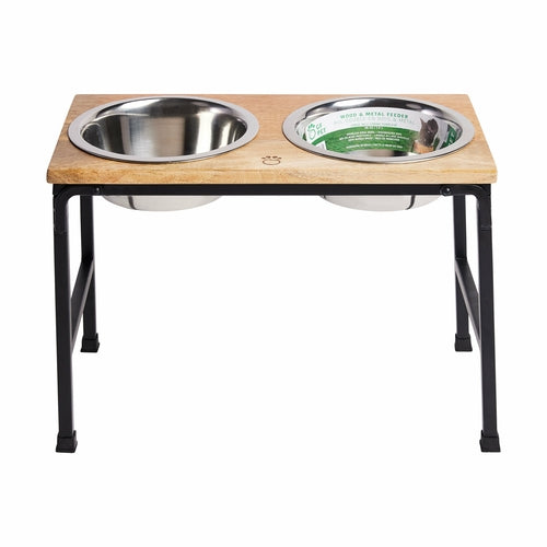 🪵⚙️ ElevateFeast™ - Gamelle Surélevée Bois & Métal pour Chiens et Chats
