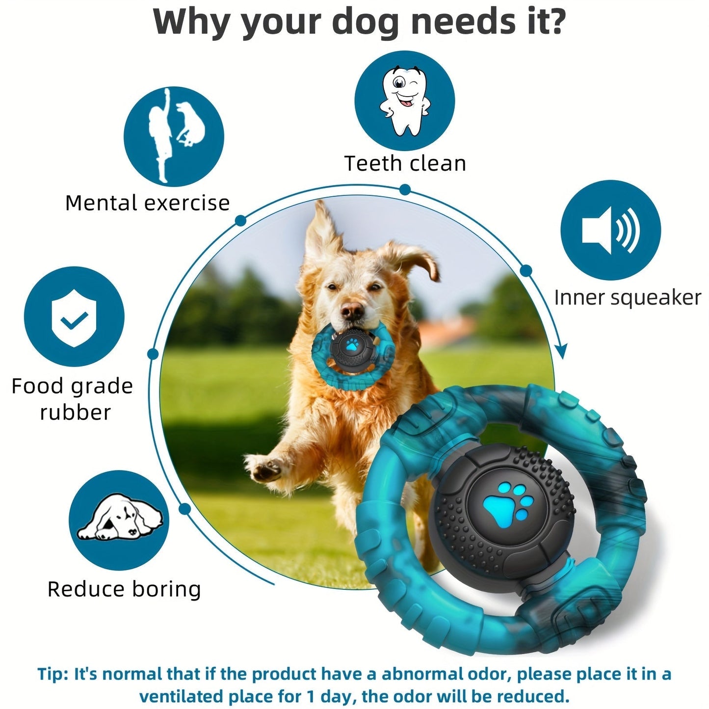 🐶 Steering Wheel Dog Chew Toy - Medium Dogs