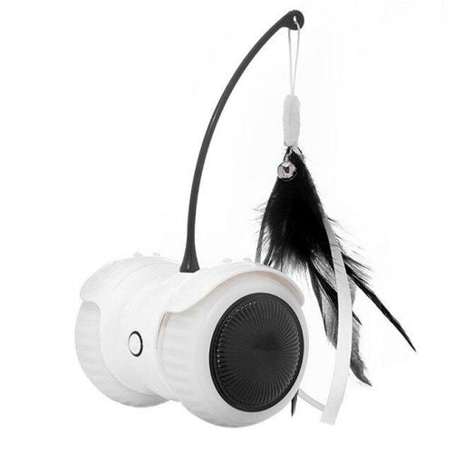 Jouet intelligent pour chat - Voiture interactive avec lumières, plumes et balles pour éveil sensoriel