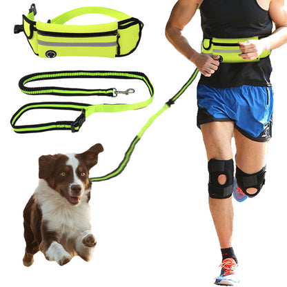 Ceinture de Course pour Chien avec Laisse Élastique - Sac Banane Waterproof & Réfléchissant - Mains Libres pour Jogging et Randonnée