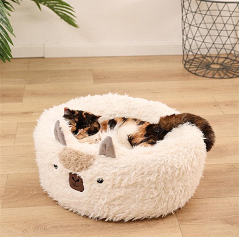 Luxury Alpaca Plush Pet Bed: The Ultimate Cozy Retreat For Cats And Dogs-3