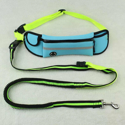 Ceinture de Course pour Chien avec Laisse Élastique - Sac Banane Waterproof & Réfléchissant - Mains Libres pour Jogging et Randonnée