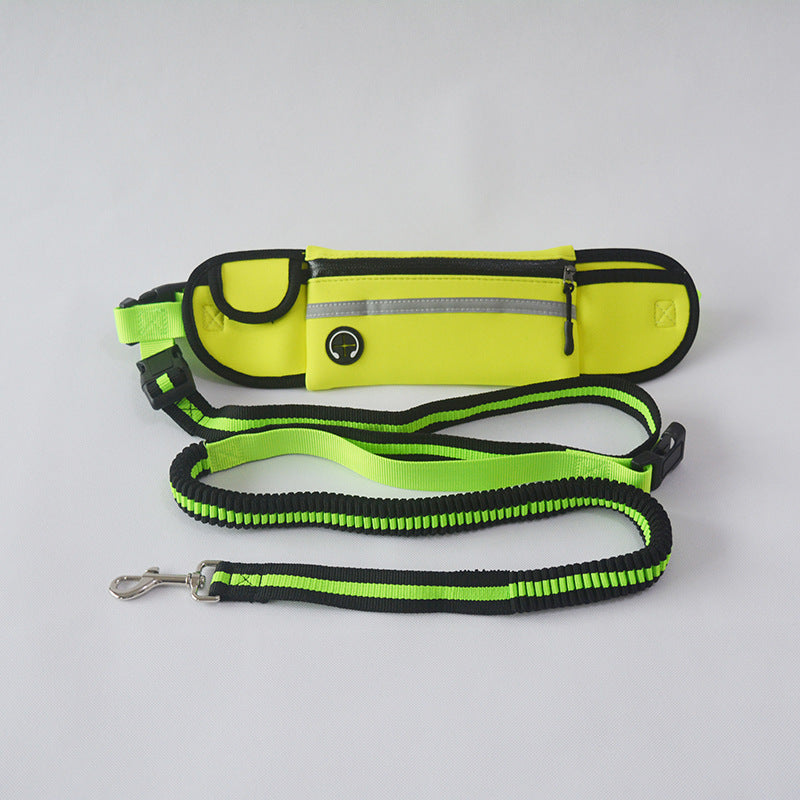 Ceinture de Course pour Chien avec Laisse Élastique - Sac Banane Waterproof & Réfléchissant - Mains Libres pour Jogging et Randonnée