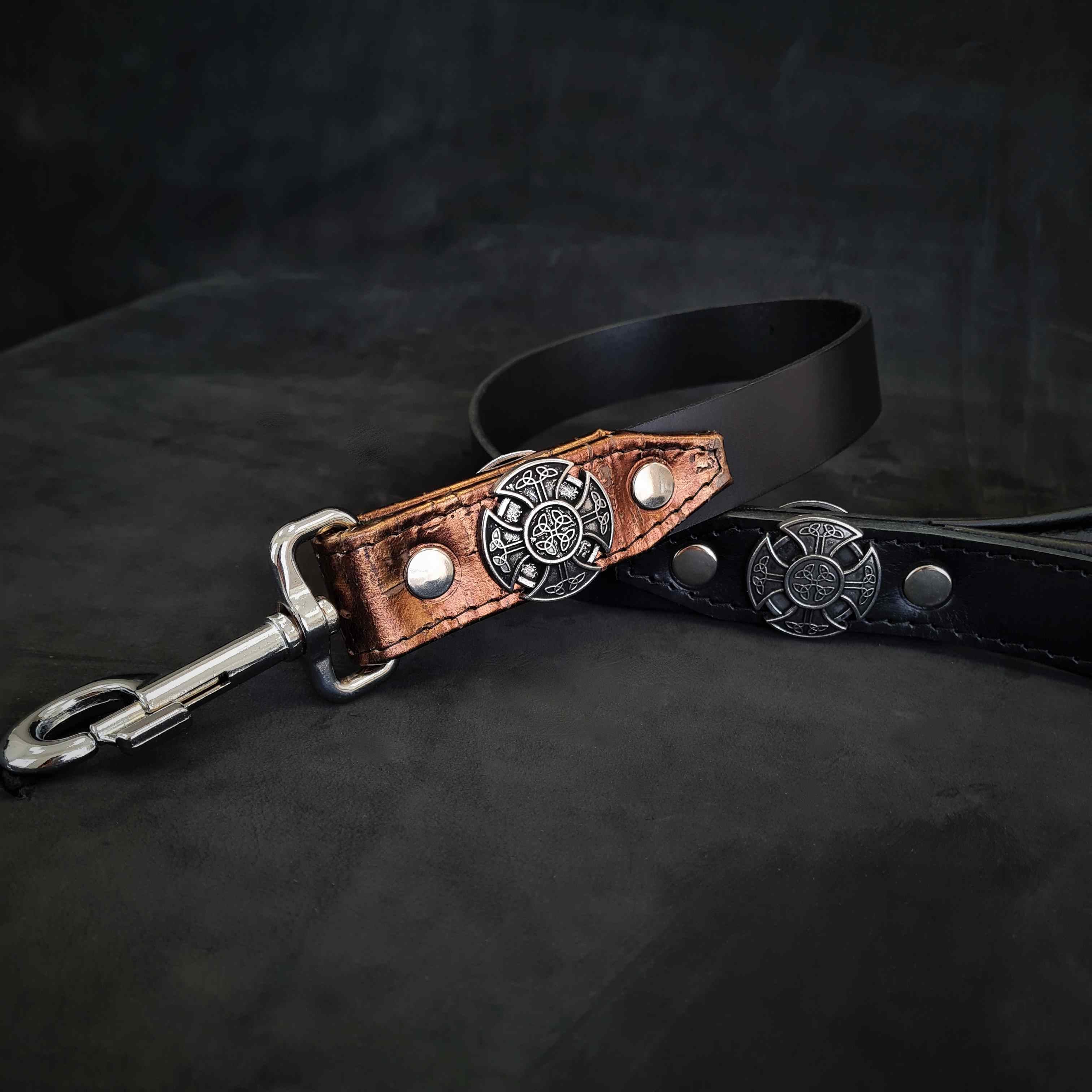⚔️🐕 Viking Leather Leash - Laisse Premium Viking (1 m)