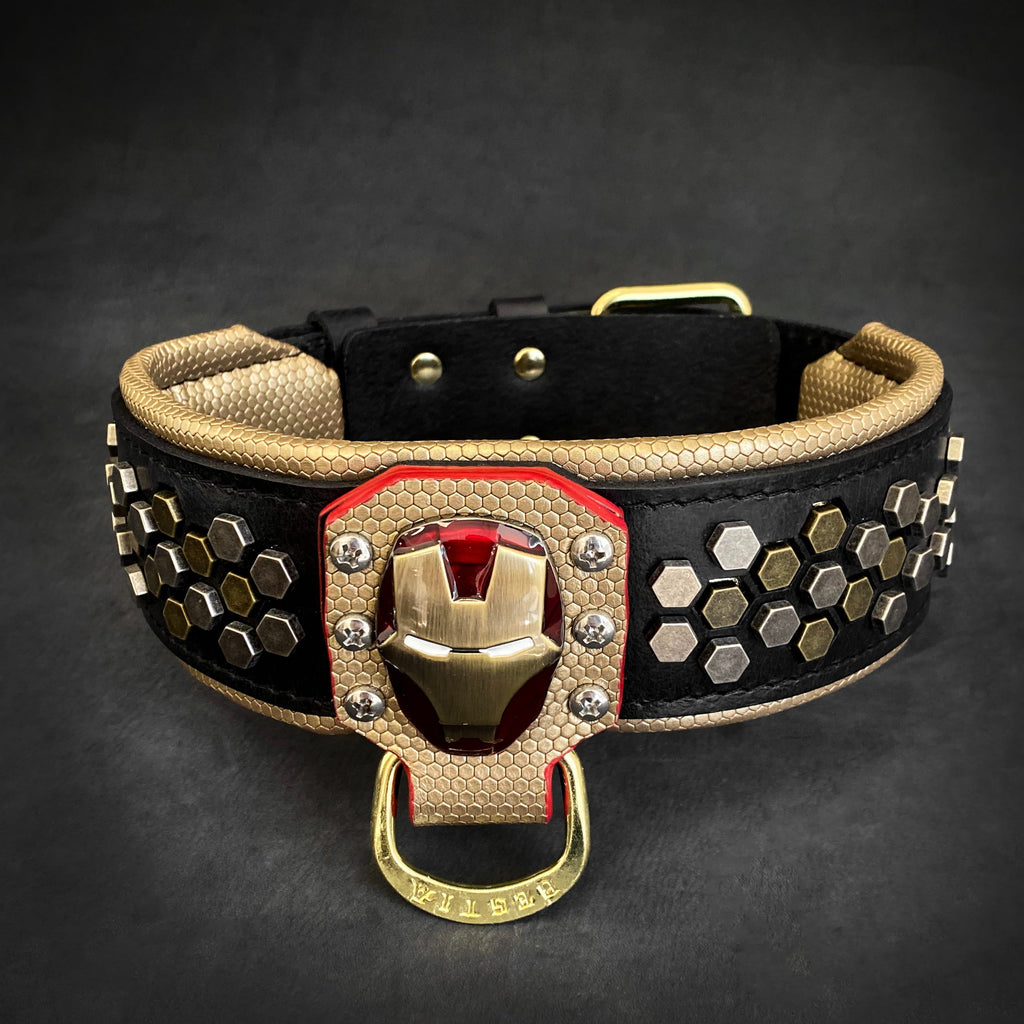🔥 IRON DOG “Armored Edition” - Collier Cuir Premium | Hexa‑Studs & Soft Cushion