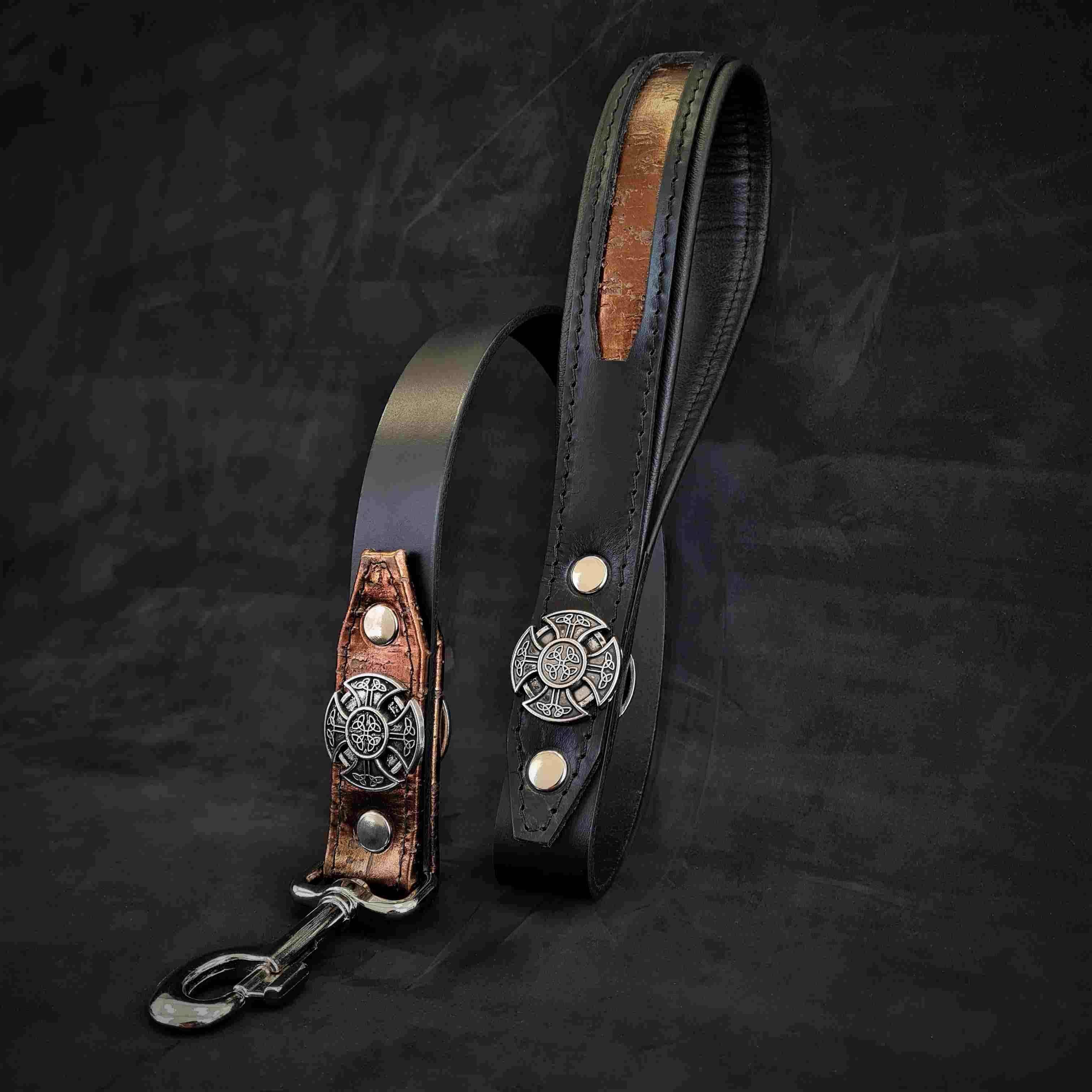 ⚔️🐕 Viking Leather Leash - Laisse Premium Viking (1 m)