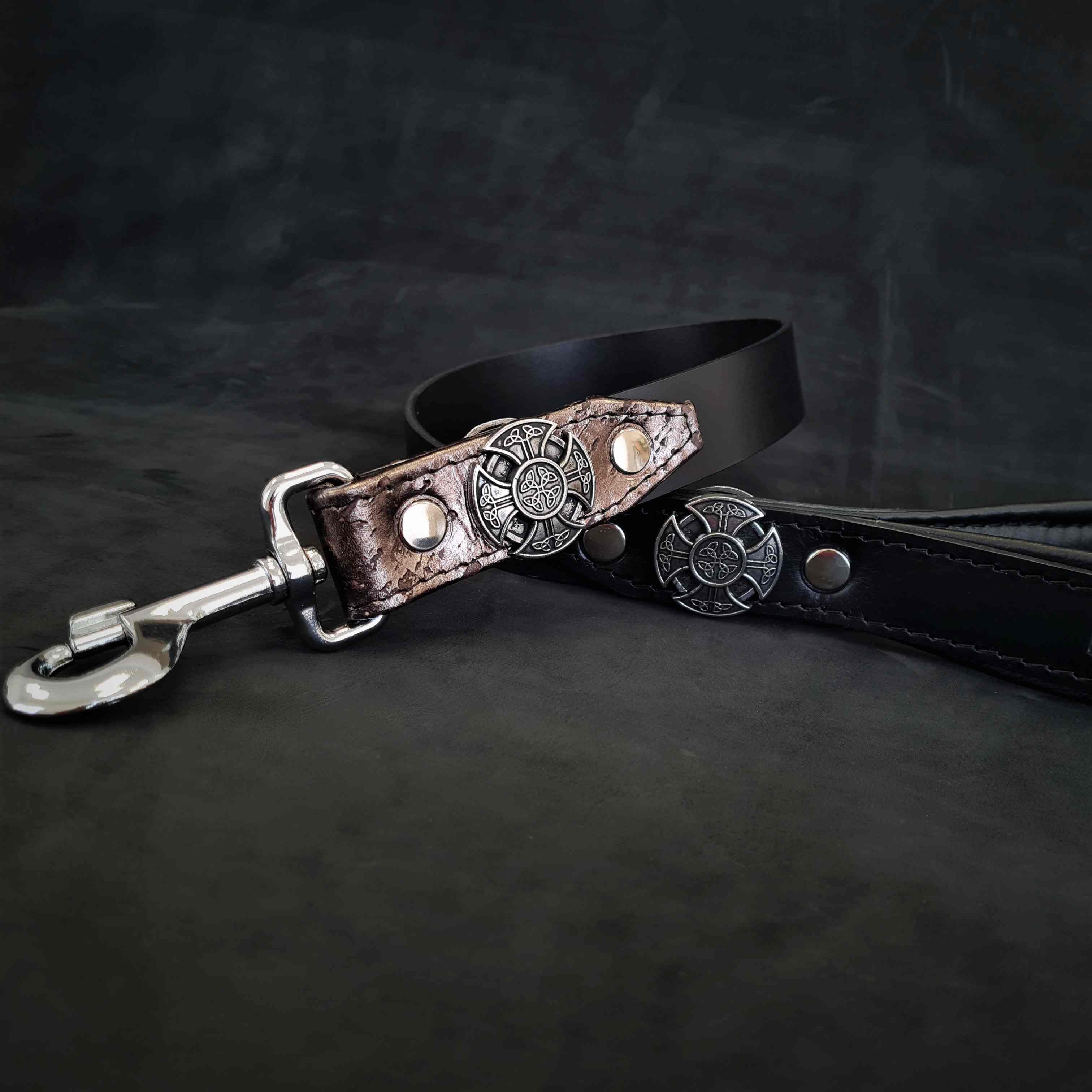 ⚔️🐕 Viking Leather Leash - Laisse Premium Viking (1 m)