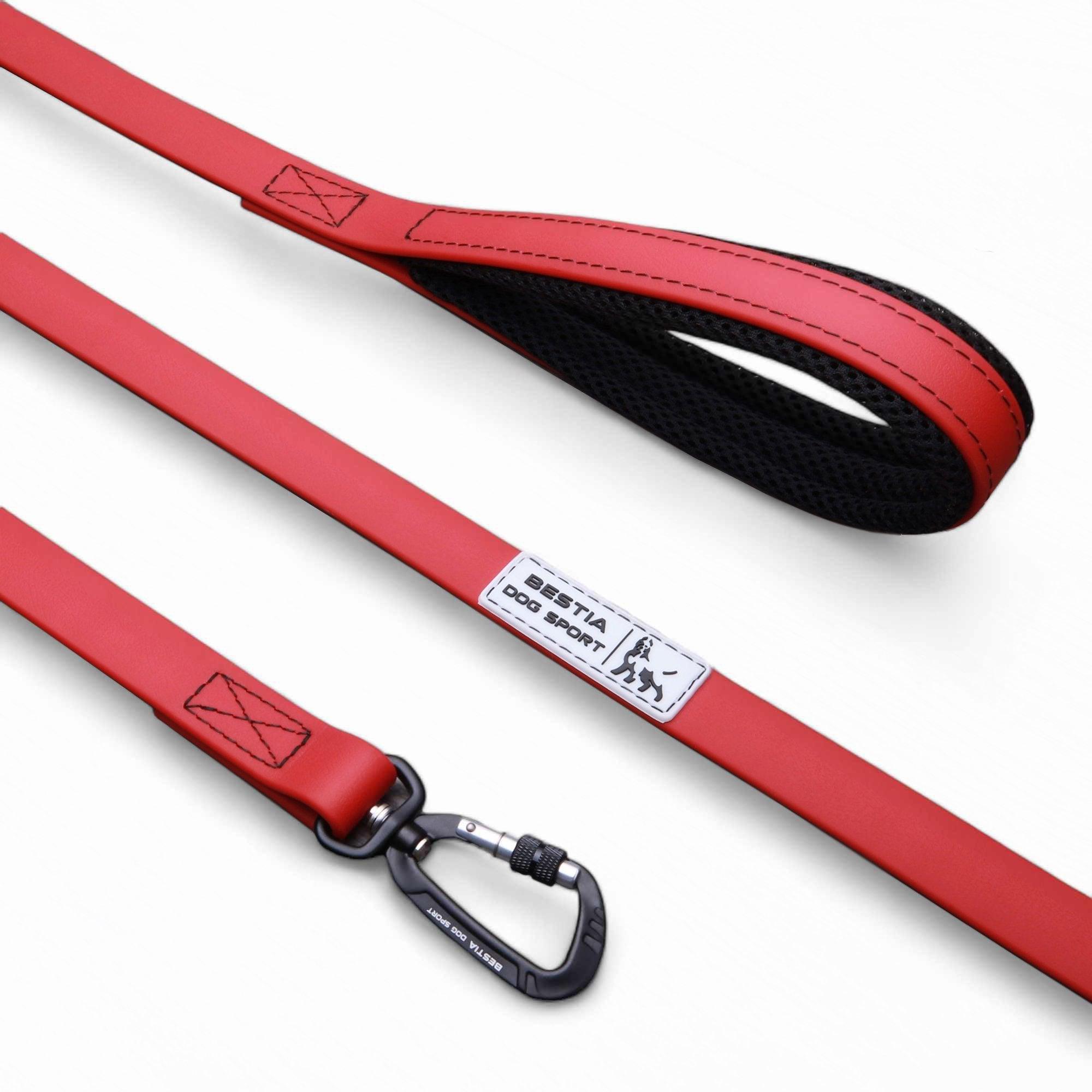 🔴 BESTIA DOG SPORT - Tactical Leash Red - Ultra Heavy Duty Waterproof Dog Leash