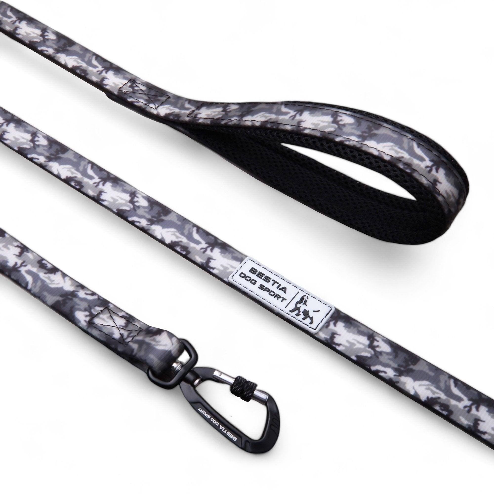 Tactical Premium 🐺 Laisse BESTIA Dog Sport - Tactical Grey Camo (Ultra Heavy Duty, Aluminium Grade)