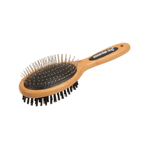 🐶🐱 🌿 Brosse Double‑Face en Bambou Naturel - Chiens & Chats