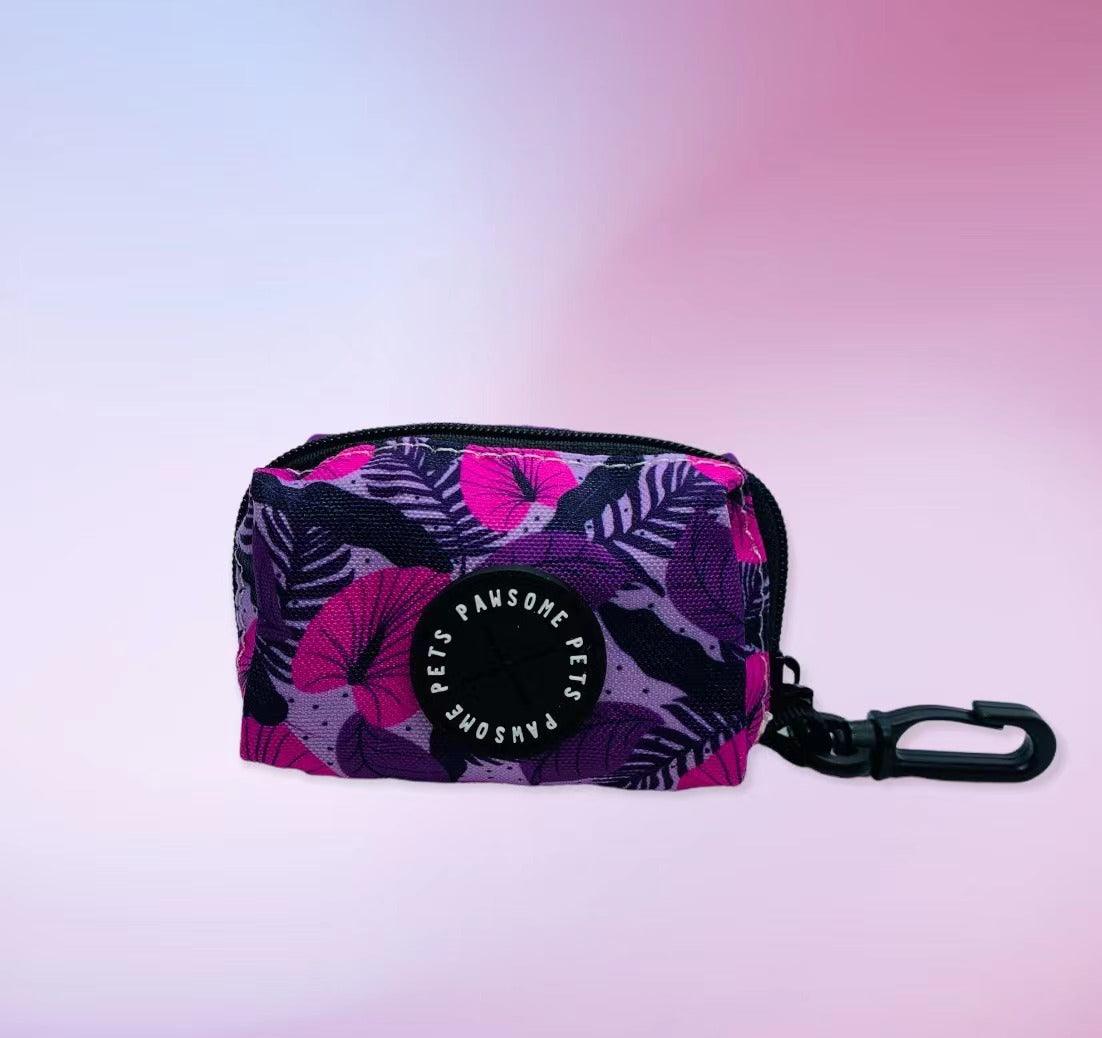 Transport & Lifestyle 🐶 WASTE BAG HOLDER - HAWAII PURPLE FLORAL / Distributeur de Sacs à Déjections en Néoprène Premium