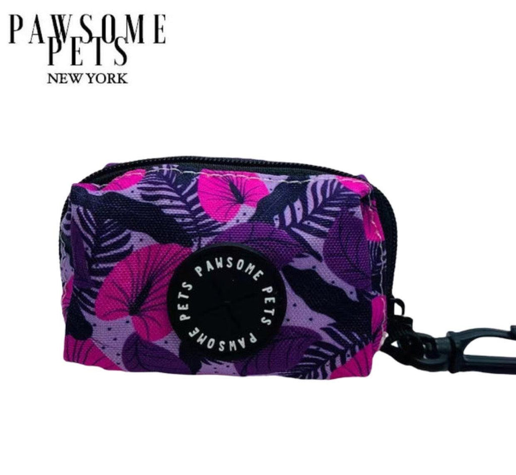 Transport & Lifestyle 🐶 WASTE BAG HOLDER - HAWAII PURPLE FLORAL / Distributeur de Sacs à Déjections en Néoprène Premium