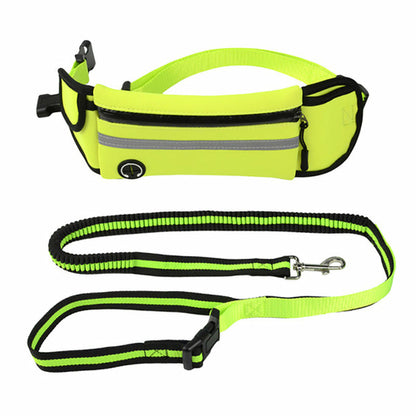 Ceinture de Course pour Chien avec Laisse Élastique - Sac Banane Waterproof & Réfléchissant - Mains Libres pour Jogging et Randonnée