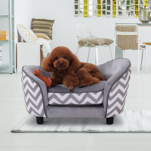 canapé pour chien avec coussin amovible et poche de rangement