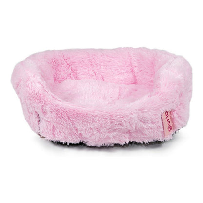 Lit pour chien rose avec coussin amovible