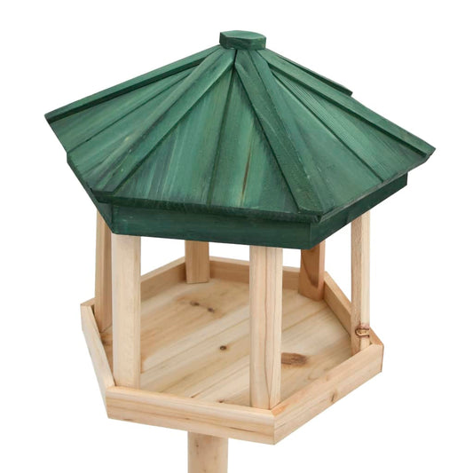 Bird 🦜 NNEVL Standing Bird Feeder - Mangeoire sur Pied en Bois de Sapin 33×110 cm (Extérieur, Résistante & Stable)