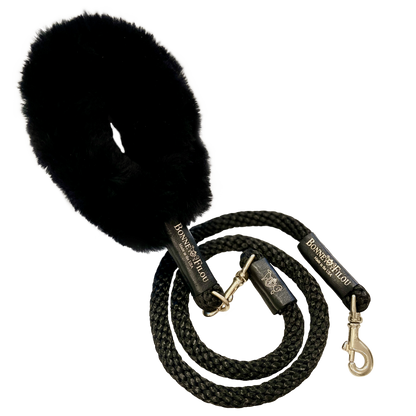 Laisse Luxe pour Chien - Poignée Shearling + Corde Premium - Bonne et Filou - Made in USA