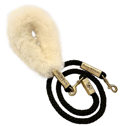 Laisse Luxe pour Chien - Poignée Shearling + Corde Premium - Bonne et Filou - Made in USA