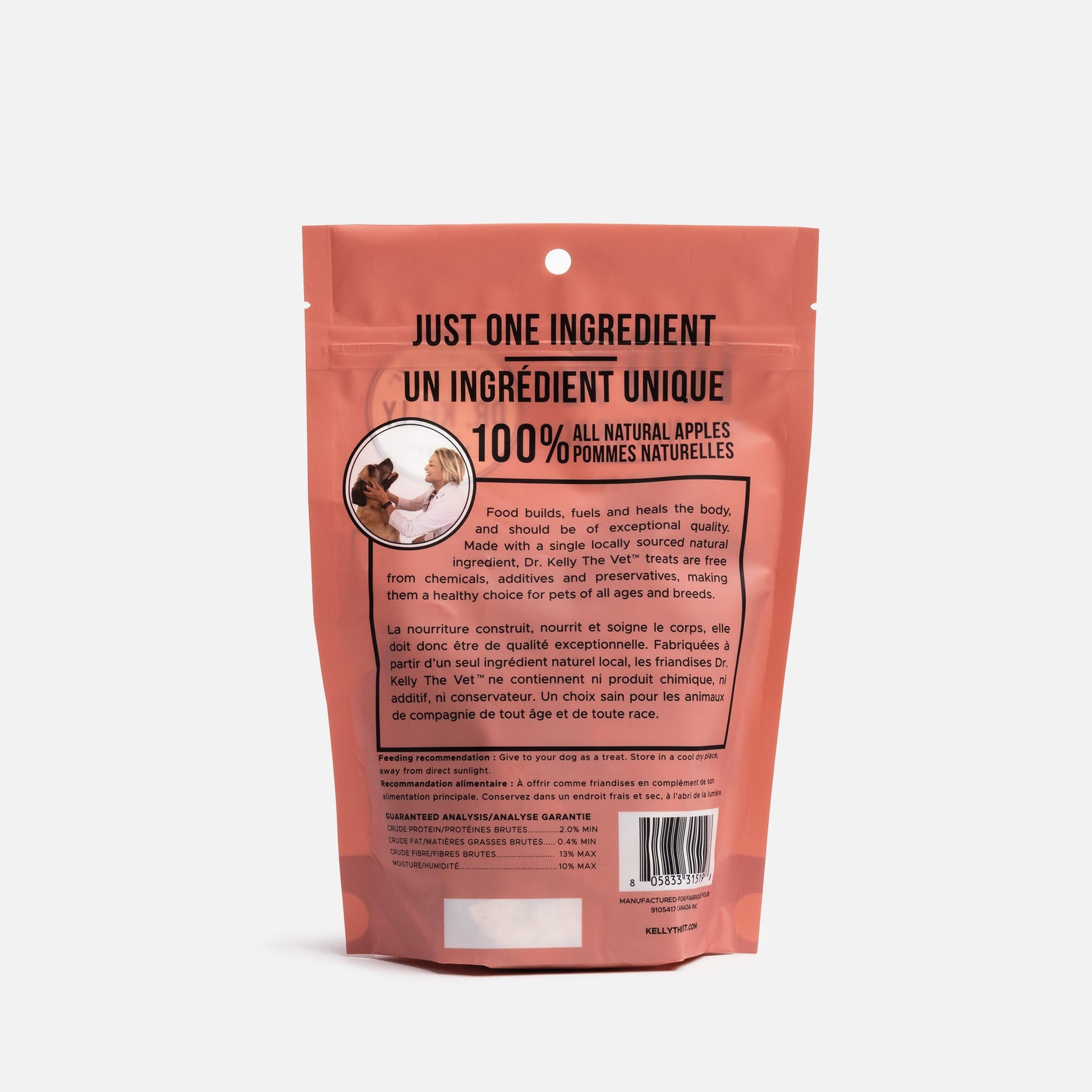 Collation fruitée et légère pour chien