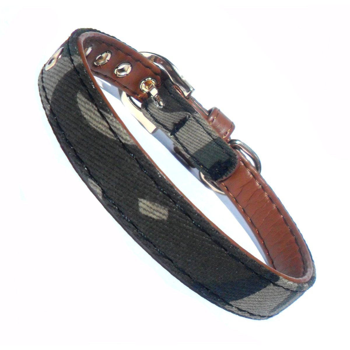 Collier pour chien en tissu et simili cuir