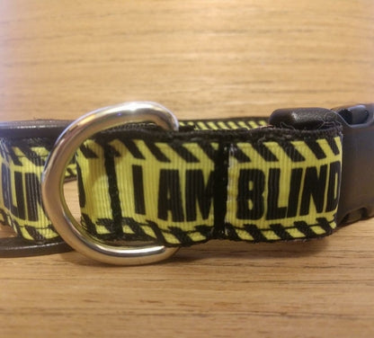 🦮 Collier et laisse pour chien aveugle - taille L, nylon résistant, message d’alerte intégré, aide à la navigation et à la sécurité