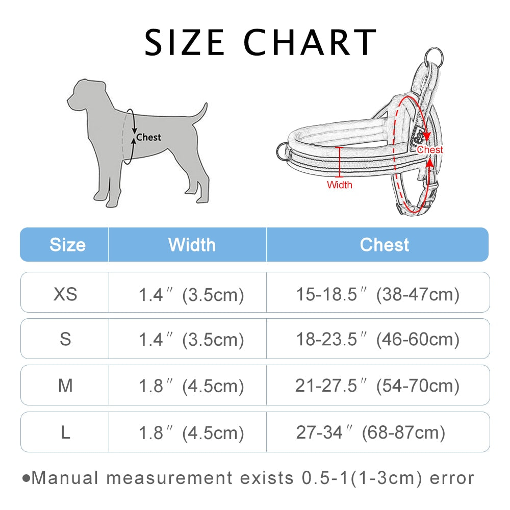Harnais Anti‑Traction Réfléchissant pour Chien - Confort Rembourré - No‑Pull - XS à L