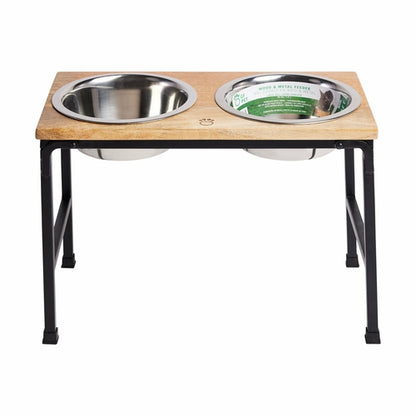 🪵⚙️ ElevateFeast™ - Gamelle Surélevée Bois & Métal pour Chiens et Chats