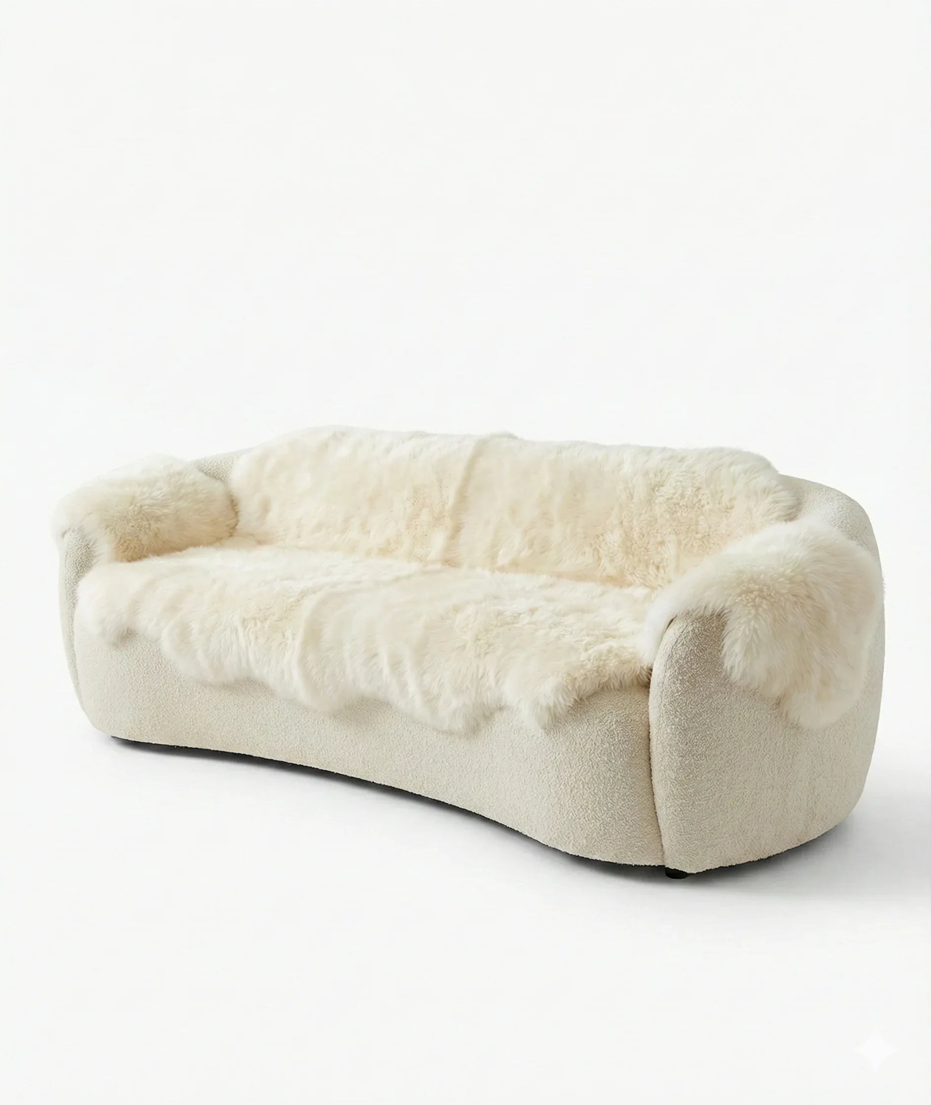 Genuine Ivory Sheepskin Couch Cover for Dogs — Natural Sofa Protector (Plastic-Free)-4