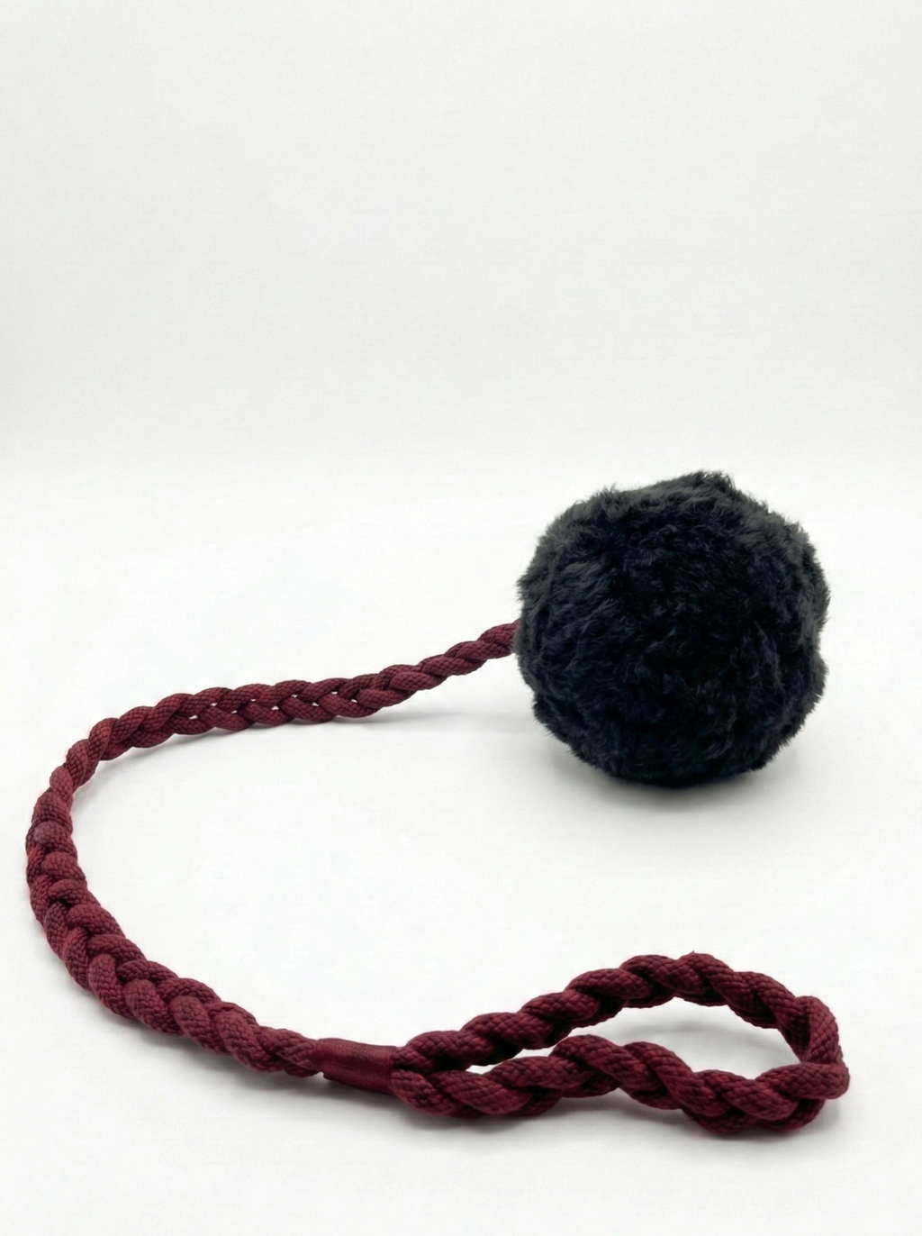 Naturel/Artisanal/Dog 🐶 Wool Pom Tug Toy - Black (Jouet à Tirer en Laine Naturelle)