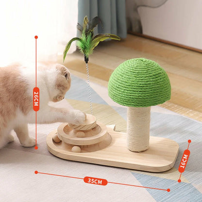 Arbre à Chat Compact - Griffoir + Jouet pour Divertissement Quotidien