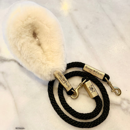 Laisse Luxe pour Chien - Poignée Shearling + Corde Premium - Bonne et Filou - Made in USA