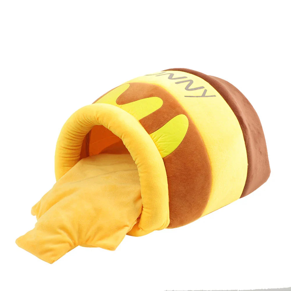 Lit pour chat en forme de pot de miel