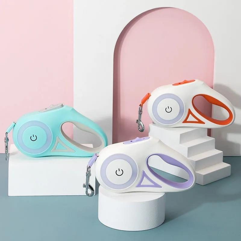 laisse rétractable lumineuse pour chien