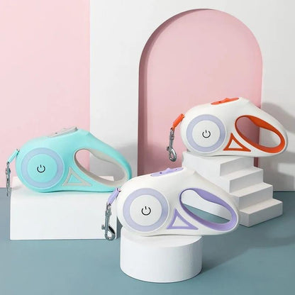laisse rétractable lumineuse pour chien