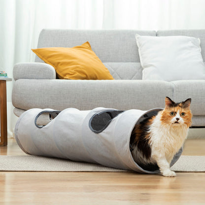 Tunnel de jeu pour chat - Cachette, repos et amusement - Pliable, imperméable et modulable