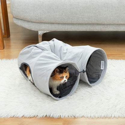 Tunnel de jeu pour chat - Cachette, repos et amusement - Pliable, imperméable et modulable