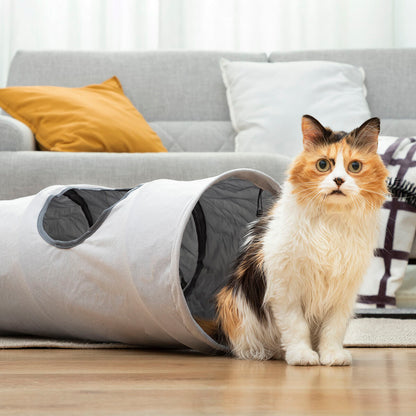 Tunnel de jeu pour chat - Cachette, repos et amusement - Pliable, imperméable et modulable
