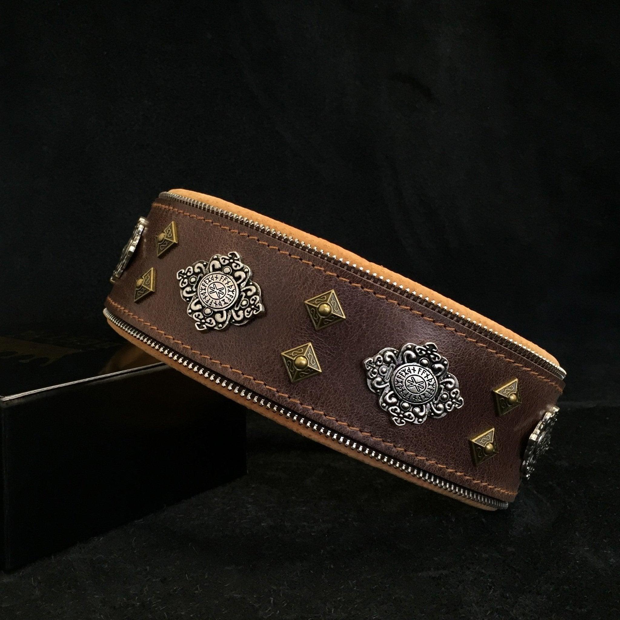 🐕‍🦺 “Aztec” Brown Dog Collar