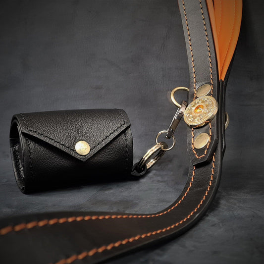 Luxe Artisanal 🐶 Bestia Designer Poop Bag Holder - Porte‑Sacs en Cuir Nappa Italien