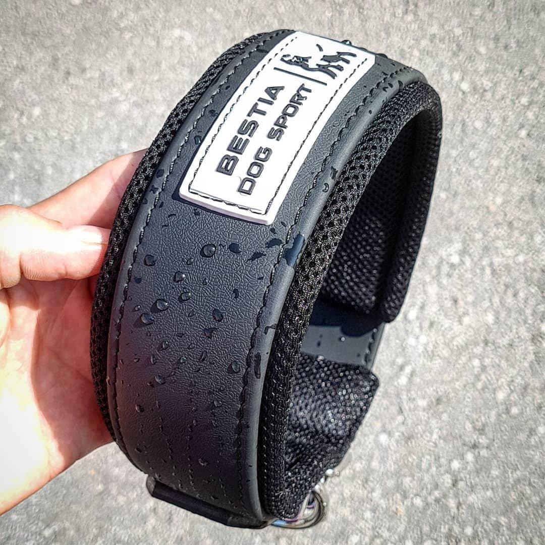 Tactical Premium 🐺 Collier BESTIA Dog Sport - Ultra Heavy Duty Matt Black (Inox & Waterproof)