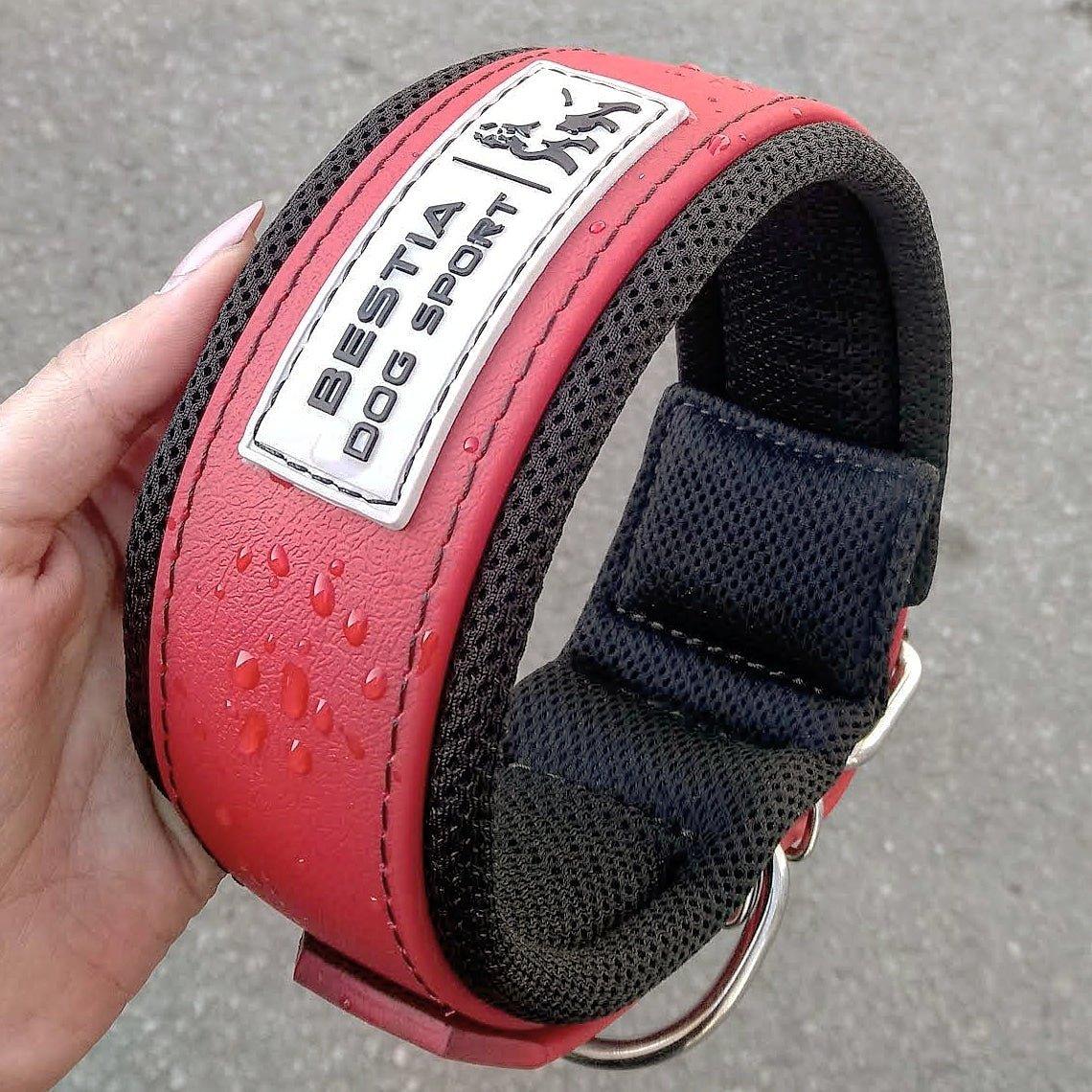 Tactical Premium 🐶 Collier BESTIA Dog Sport - Ultra Heavy Duty Red (Inox & Waterproof)