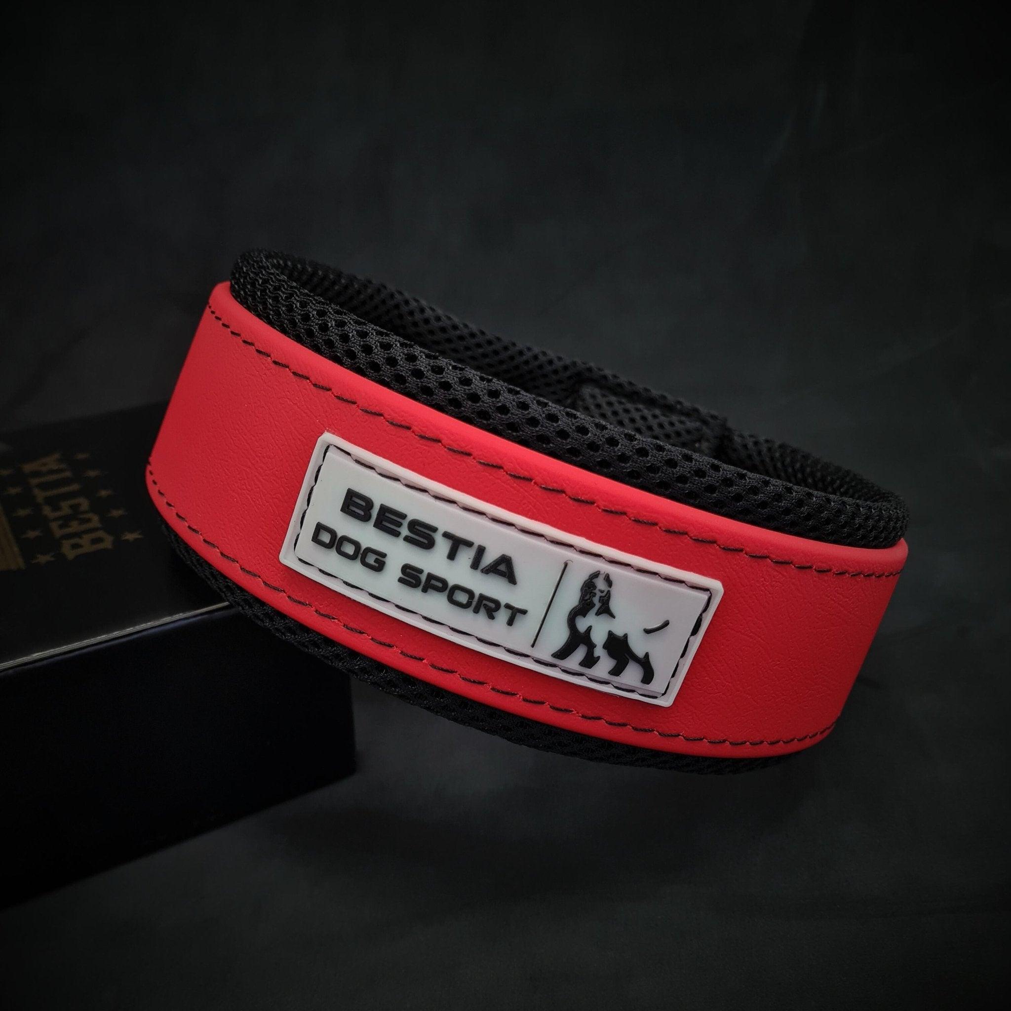 Tactical Premium 🐶 Collier BESTIA Dog Sport - Ultra Heavy Duty Red (Inox & Waterproof)