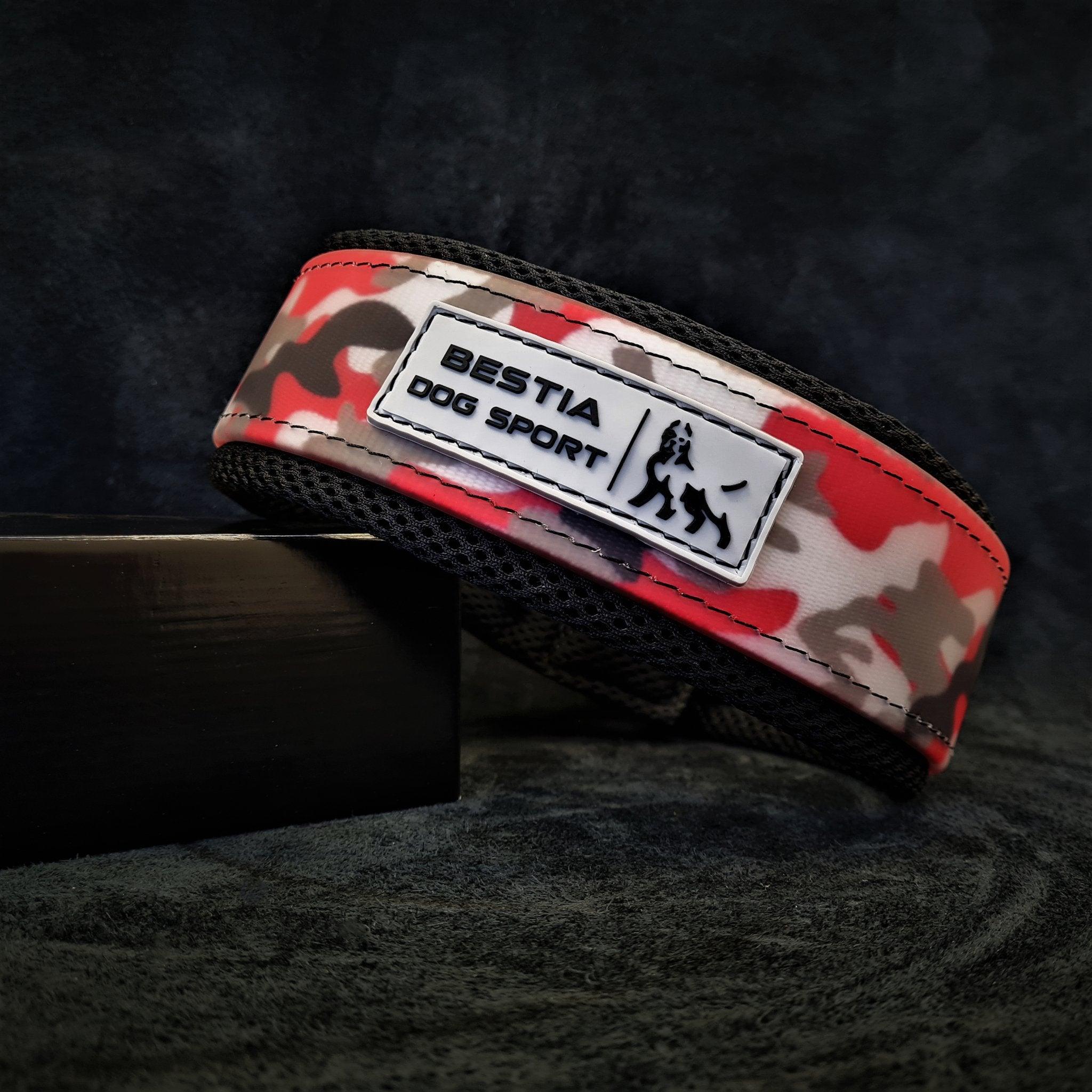 Tactical Premium 🐶 Collier BESTIA Dog Sport - Ultra Heavy Duty Red Camo (Inox & Waterproof)