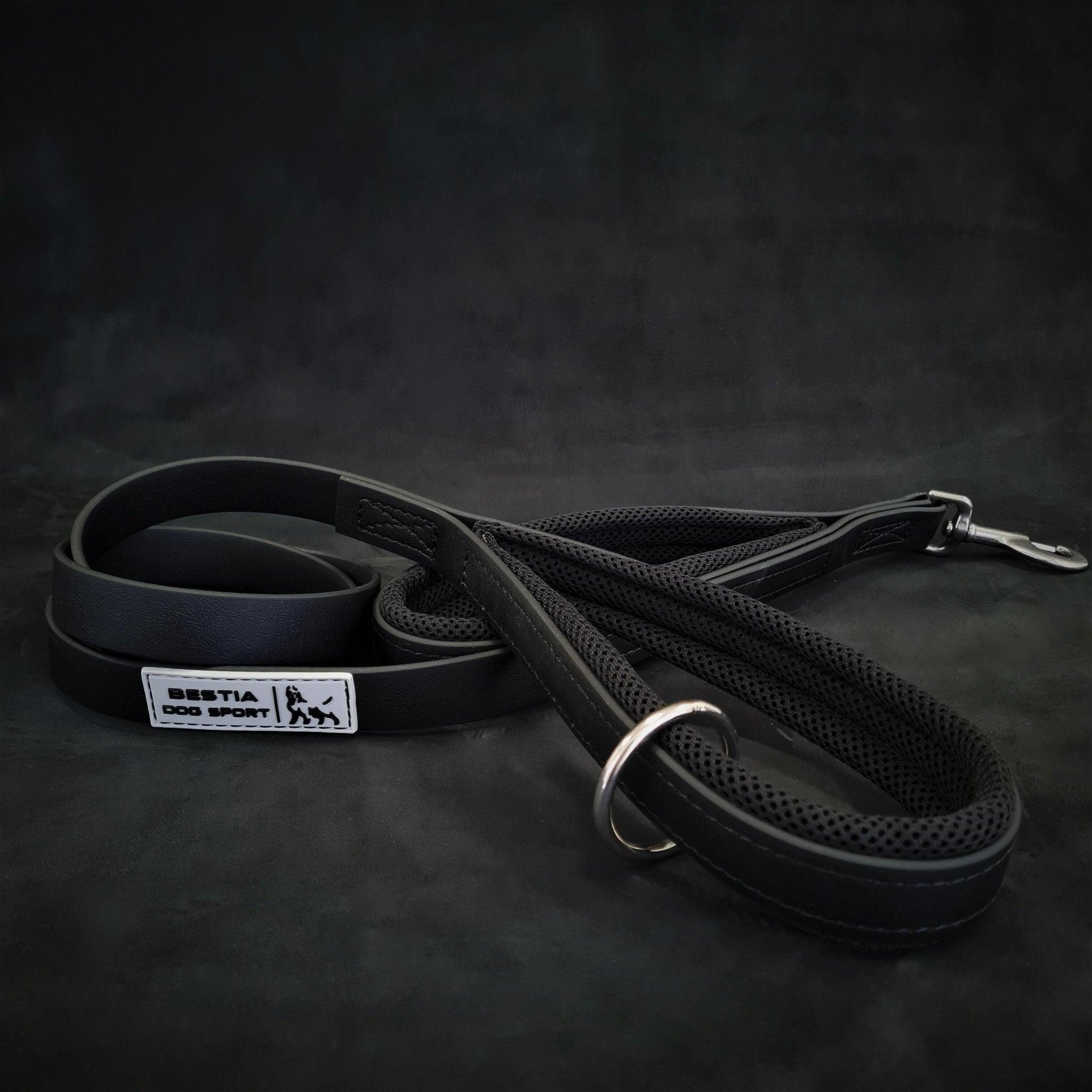 Tactical Premium 🐶 Laisse BESTIA Dog Sport - Double Poignée, Ultra Heavy Duty (Noir)