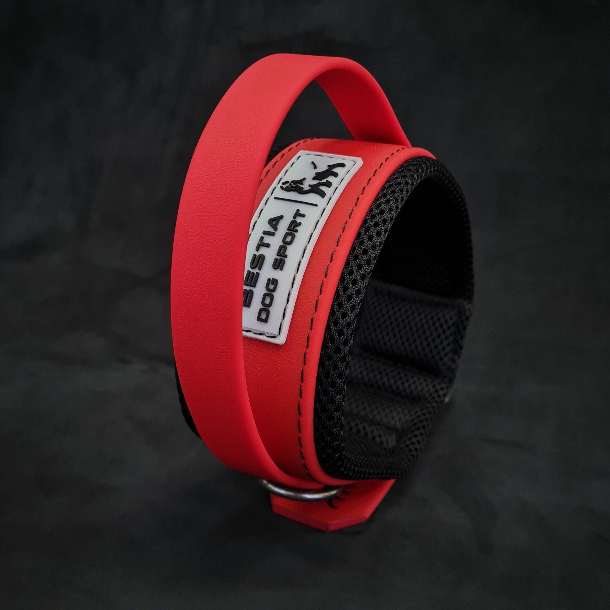 Tactical Premium 🐺 BESTIA DOG SPORT - Handle Collar All Red (Ultra‑Résistant)