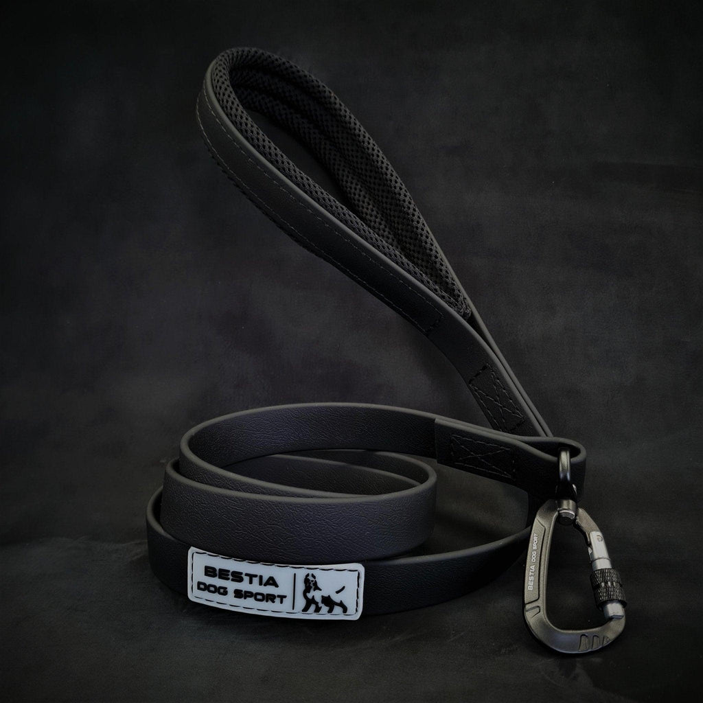 🐕‍🦺 BESTIA DOG SPORT Tactical Leash All Black - Ultra Heavy Duty Waterproof Dog Leash with Tactical Carabiner | 400 kg Pull Strength