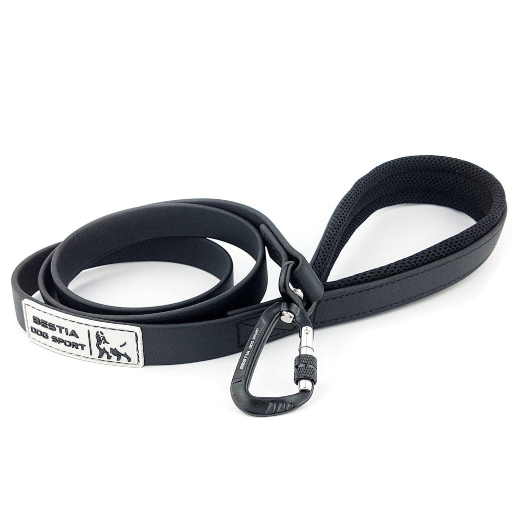 🐕‍🦺 BESTIA DOG SPORT Tactical Leash All Black - Ultra Heavy Duty Waterproof Dog Leash with Tactical Carabiner | 400 kg Pull Strength