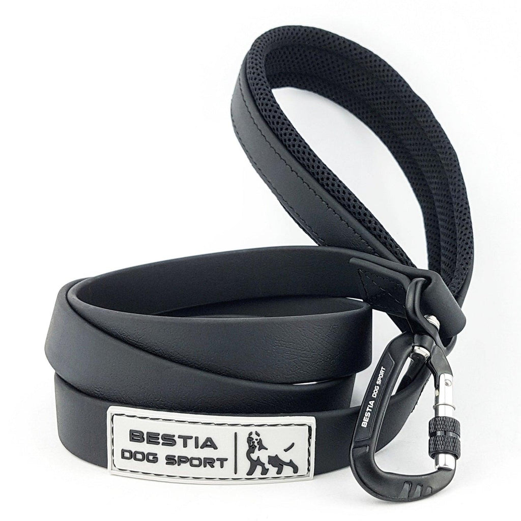 🐕‍🦺 BESTIA DOG SPORT Tactical Leash All Black - Ultra Heavy Duty Waterproof Dog Leash with Tactical Carabiner | 400 kg Pull Strength