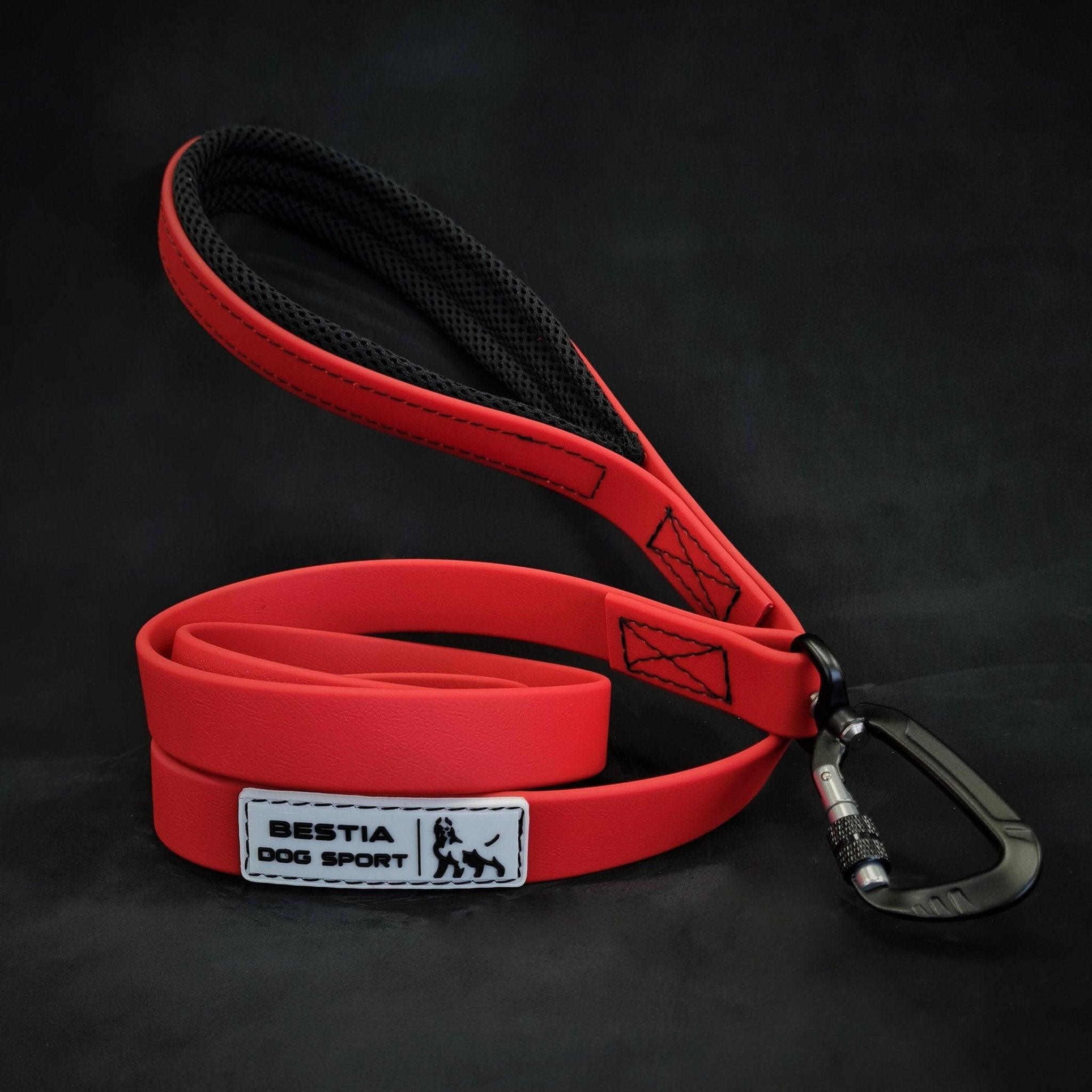 🔴 BESTIA DOG SPORT - Tactical Leash Red - Ultra Heavy Duty Waterproof Dog Leash
